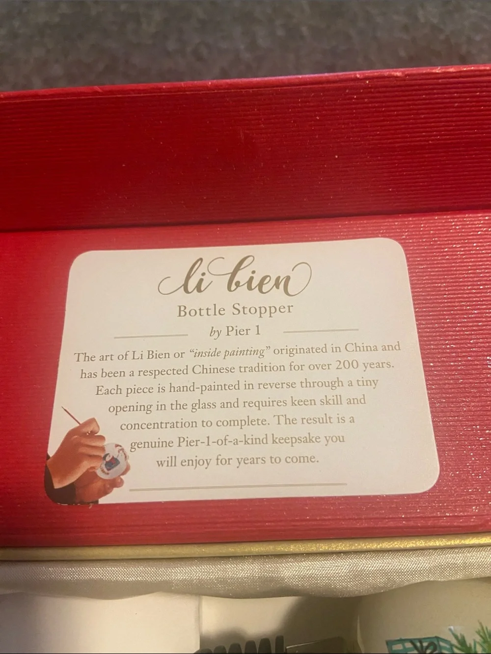 Pier 1 Imports Li Bien Christmas Bottle Stopper